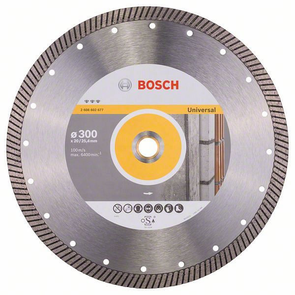 Bosch Diamanttrennscheibe Best for Universal Turbo, 300 x 20,00/25,40 x 3 x 15 mm, 2608602677