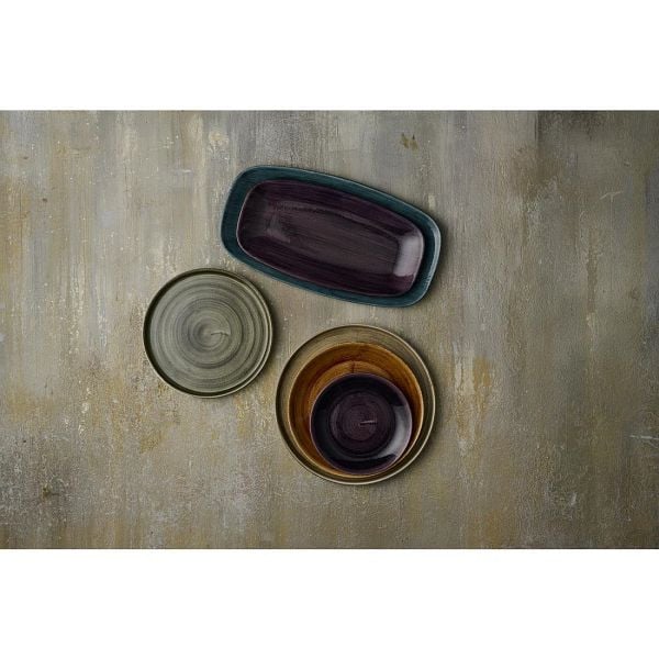 Churchill Stonecast Patina, dreieckige Schale, tiefviolett, 235 mm, (12 Stück), DX066