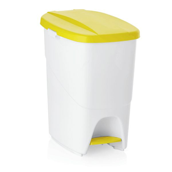 WAS Treteimer mit gelbem Deckel, 25 Liter, Polypropylen, 1143253