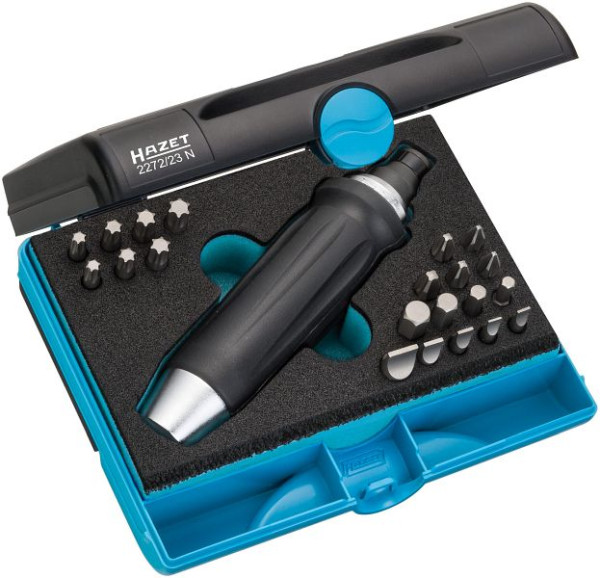 Hazet Bit Schlagschraubendreher Satz, Sechskant massiv 8, Kreuzschlitz Profil PH, Innen-Sechskant Profil, Anzahl Werkzeuge: 23, 2272/23N