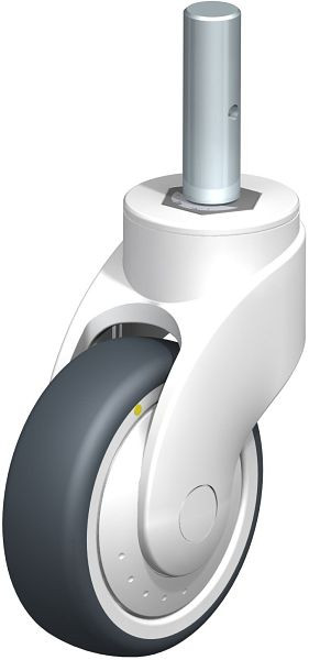 Blickle LWKE-TPA 101K-ELS-FK-ZA51 Kunststoff-Lenkrolle WAVE mit Zapfen, Thermoplastisches Gummi-Elastomer, Grau, 752099