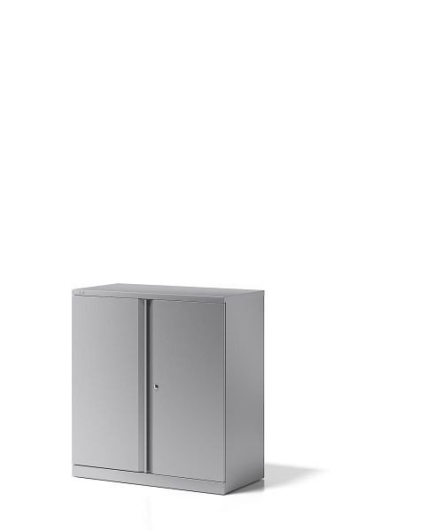 Bisley Flügeltürenschrank Essentials, mit 1 Fachboden für 2 Ordnerhöhen, silber, YECB09101S355