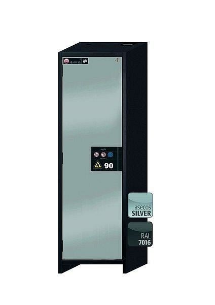asecos Sicherheitsschrank Q-CLASSIC-90, Q90.195.060 in Silber mit 5x Auszugswanne Standard (Edelstahl), 30072-049-30094