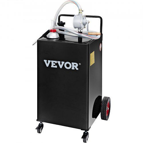 VEVOR Fuel Caddy Kraftstoffspeichertank 30 Gallonen 4 Räder mit manueller Pumpe, Schwarz, SYJYCBXGGJ430U2HZV0