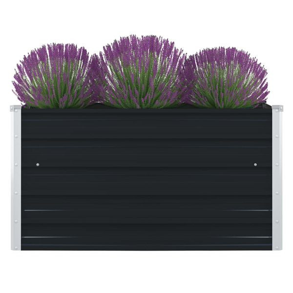 vidaXL Hochbeet 100×100×45 cm verzinkter Stahl Anthrazit, 47024