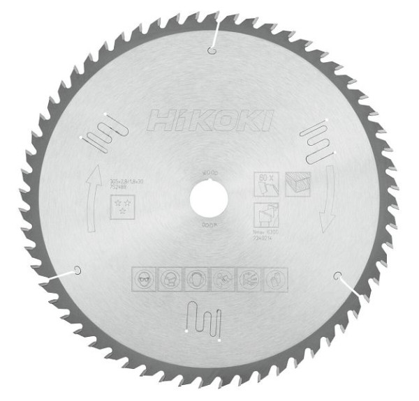 HiKOKI TCT Kreissägeblatt Holz 305x30 Z60 Wechselzahn, 752488
