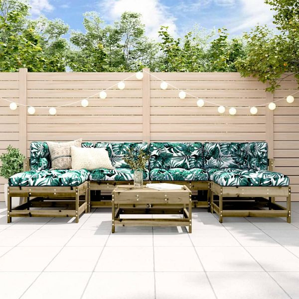 vidaXL 7-teilig Garten-Lounge-Set Kiefernholz Imprägniert, 3186381