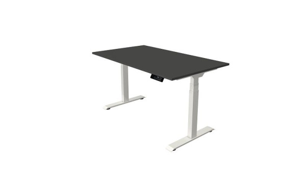 Kerkmann Oxford Sitz-/Stehtisch 1400 x 800 mm, elektrisch höhenverstellbar von 620-1270 mm, Anthrazit, Gestell weiß, 10521013