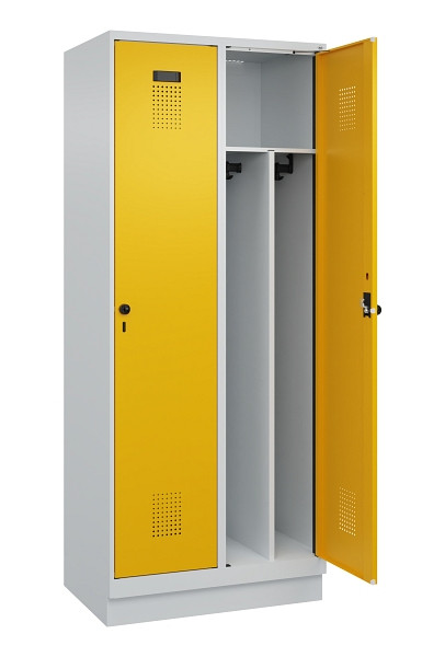 C+P Spind Evolo PLUS, mit Sockel, 2 Abteile, 1950x800x500mm, 7035/1004, Verschluss Drehriegel, 049020-22F S10000