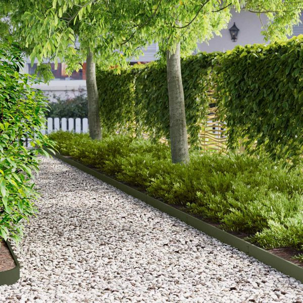 vidaXL Raseneinfassung 50-teilig 103 x 10 cm Stahl Olivgrün, 8008337