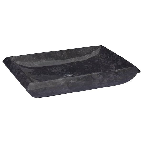 vidaXL Waschbecken Schwarz 50x35x10 cm Marmor, 149163, 8720286300749