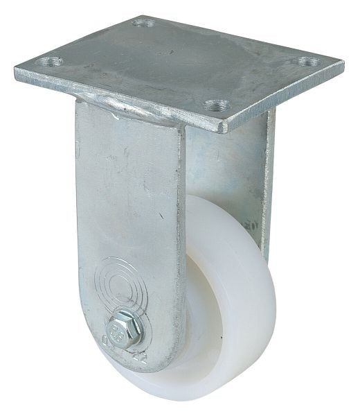 BS Rollen Schwerlastrolle, Bockrolle, Rad-Breite 30 mm, Rad-Ø 80 mm, Tragfähigkeit 150 kg, Lauffläche/Radkörper Kunststoff, Kugellager, RR110.B15.080