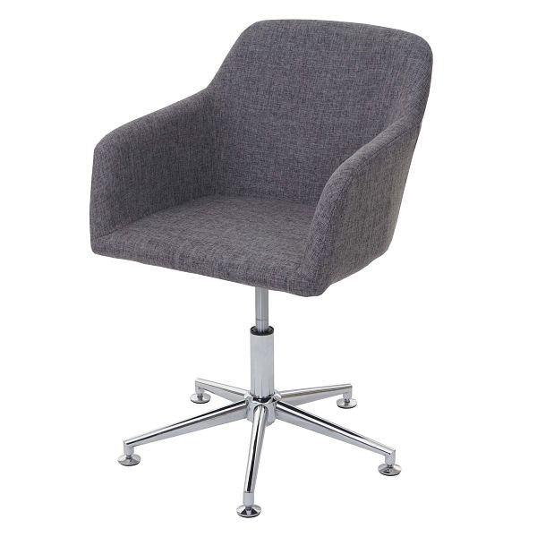 Mendler 6er-Set Esszimmerstuhl HWC-A74, Drehstuhl Loungesessel, höhenverstellbar, Textil, grau, 6x57835
