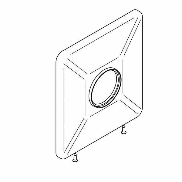 KWC Edelstahlabdeckplatte, AQUAMIX, 205x225 mm, mit Befestigungschrauben, 2000104951