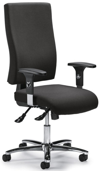 Deskin Bürodrehstuhl COMFORT R BIG DELUXE inkl. Armlehnen, Fußkreuz Stahl inkl. Gasfeder verchromt, Bezug Stoff Basic G, Farbe anthrazit, 258390