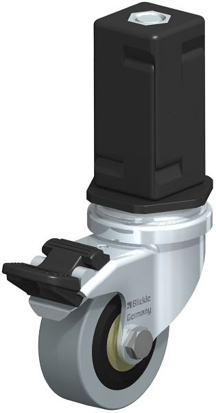 Blickle LRA-VPA 50K-FI-EV05 Apparate-Lenkrolle mit Expander & Feststeller, Vollgummi, Grau, 847978