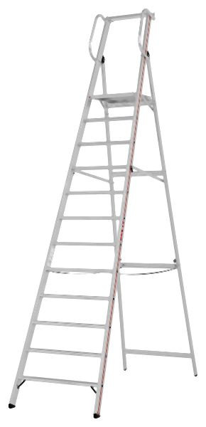 HYMER Plattformleiter mit Handlauf, 12 Stufen, Standhöhe 2,80 m, 808012