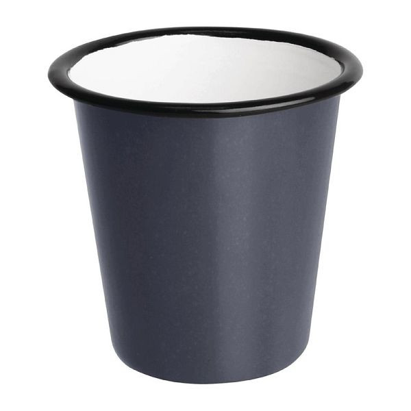 Olympia emaillierte Becher grau-schwarz 31cl, VE: 6 Stück, DC393