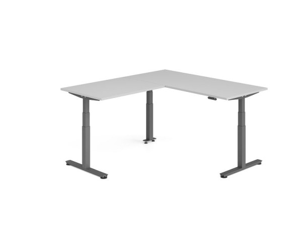 Hammerbacher Sitz-Steh-Winkeltisch 200x180cm Grau/Graphit, VXDSMW1912/5/G