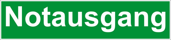 Eichner Fluchtwegsschild "Notausgang", B x H: 30 x 10,5 cm, Folie, selbstklebend, langnachleuchtend HI 150, 9225-14111-030