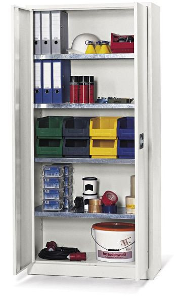 Deskin Top Angebots-Materialschrank B 920 mm, Stahl, Lichtgrau RAL 7035, B 920 x H 1950 x T 420 mm, 267318