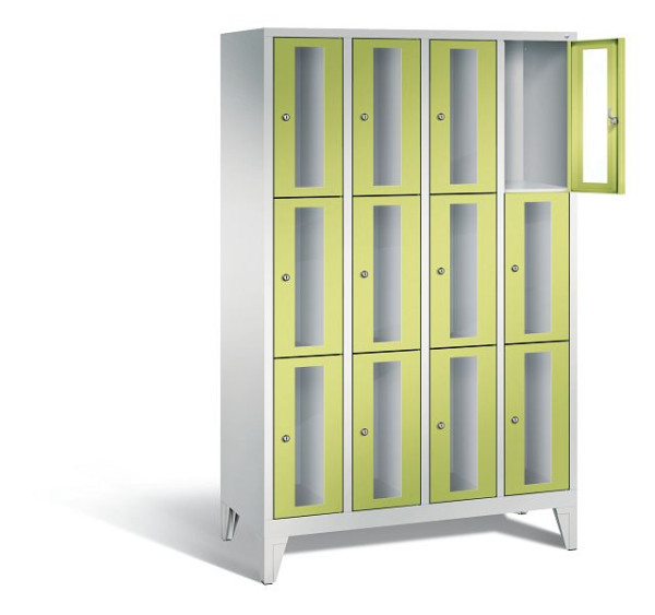 C+P Schließfachschrank Classic, H1850xB1190xT500mm, Farbe: Lichtgrau / Viridingrün, 8010A403 S10006