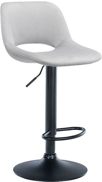 CLP Barhocker Camden Samt schwarz, hellgrau, 324166