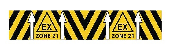Moravia Bodenmarkierung mit Ex-Druck selbstklebend, Rolle 5m, 75mm breit, Ex-Zone 21, 217904