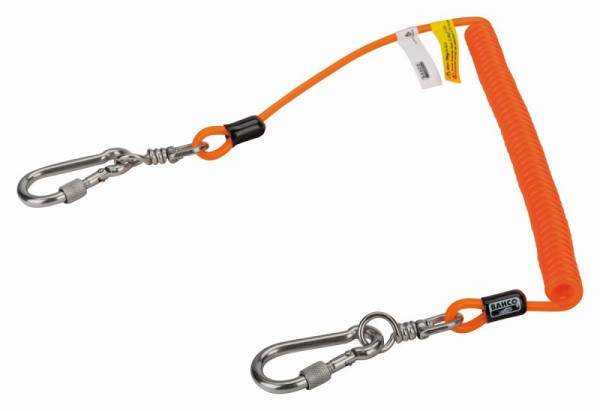 Bahco Aufrollbare Sicherungsleine, bis 2 kg, drehbare Karabiner, 2 m, 439000002
