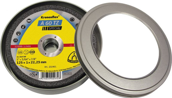 Klingspor A 60 TZ Trennscheiben 125 x 1 x 22,23 mm gerade, VE: 50 Stück, 310504