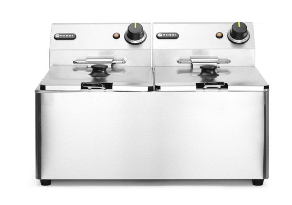Hendi Fritteuse Kitchen Line - 2x8L, 50/190°C 230V/7000W, 205839