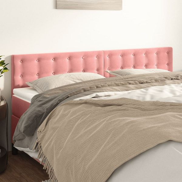 vidaXL Kopfteile 2 Stück Rosa 90x5x78/88 cm Samt, 346515