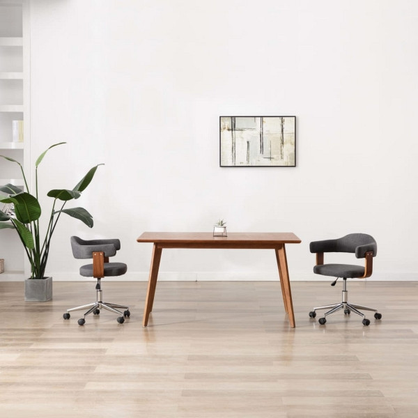 vidaXL Esszimmerstuhl Drehbar Grau Bugholz und Stoff, 287419