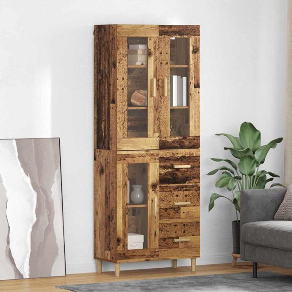 vidaXL Highboard Altholz 69,5 x 34 x 180 cm Holzwerkstoff, 3415659
