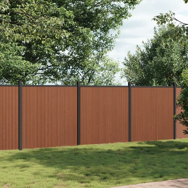 vidaXL Zaunelement Braun 699x186 cm WPC, 3282801