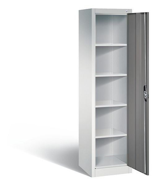 C+P Büroschrank Acurado, H1950xB502xT500mm, Farbe: Lichtgrau / Vulkangrau, Muldengriff, 5 OH, 9235-000 S10215
