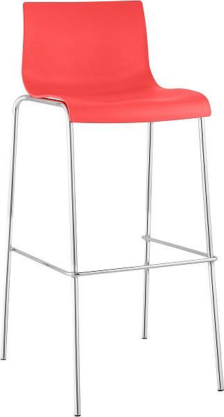 CLP Barhocker Hoover Chrom 4-Fuß Gestell, rot, 101893805