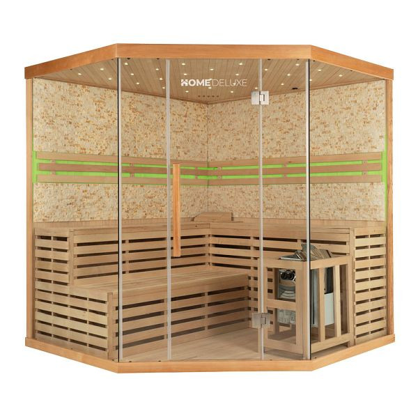 HOME DELUXE Traditionelle Sauna SKYLINE BIG - XL mit Kunststeinwand, 6767