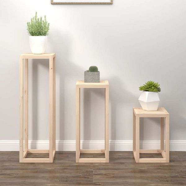vidaXL 3-teilig Pflanzenständer-Set Massivholz Kiefer, 822267