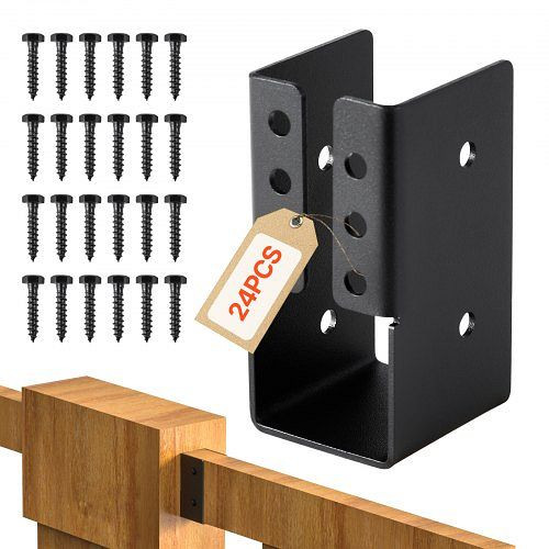 VEVOR Balkenschuh mit verdecktem Flansch, Stahl, für 49x92 mm Balken,VE: 24 Stück, Holzverbinder für Schaukel, Zaun, Rutschen, TLDJ24PCSYZSTTY3E001V0