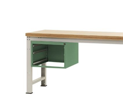 Manuflex Leergehäuse PROFI für Werkbanktische stationär, Nutzhöhe 300 mm für Werkbanktiefe 700 mm, Resedagrün, ZB4331.6011