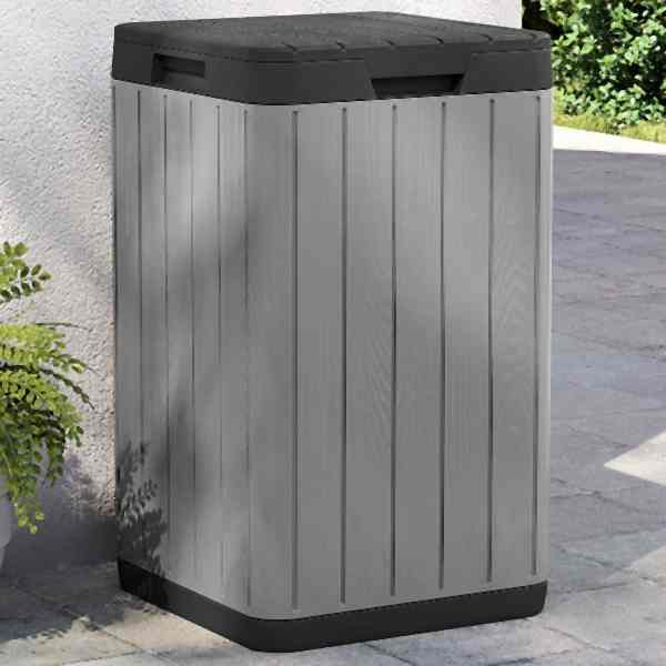vidaXL Outdoor-Mülltonne Grau 38x38x65 cm PP, 364225, 8720845889272