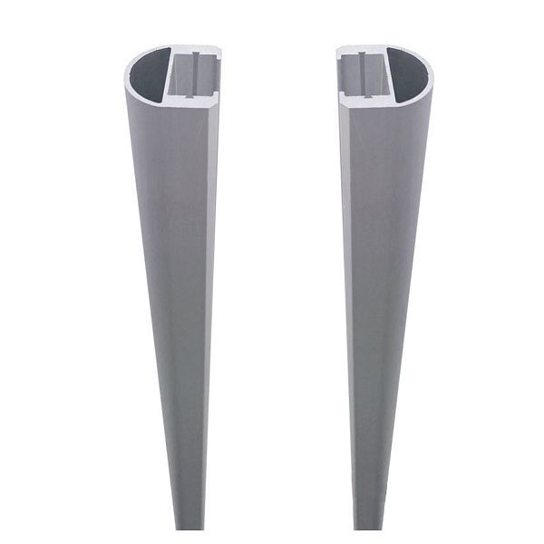T&J RUDE-Systemglas Universalleisten, für Steckzaunsysteme SILBER, SET á 2 Leisten, 175 cm, inkl. Dichtung, 44809