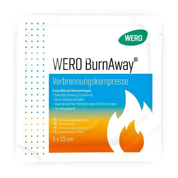 WERO BurnAway - Kompresse, 5 x 15 cm, 140111, 6974084091442