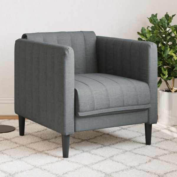 vidaXL Sessel Dunkelgrau Stoff, Material: Massivholz, 372596