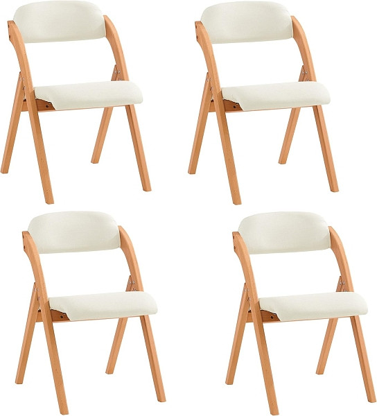 SoBuy Klappstuhl faltbar Weiß 41.5x47.5x77 cm, Funktional, VE: 4 Stück, FST92-Wx4