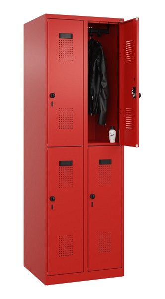 C+P Doppelstöckiger Spind Evolo PLUS, 4 Fächer, 1850x600x500mm, 3020/3020, Drehriegel, 049300-20 S10025