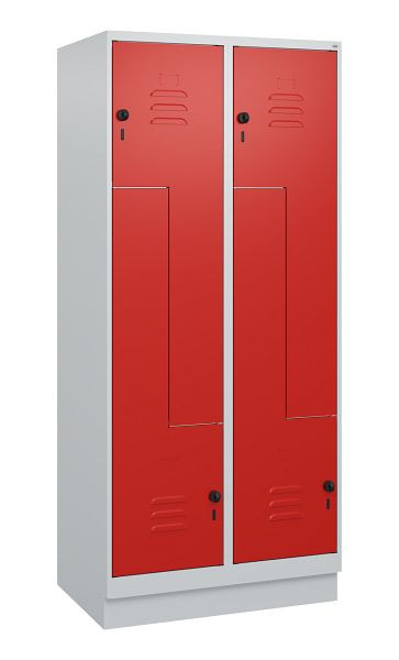 C+P Z-Spind Classic PLUS, Sockel, 4 Abteile, 1800x800x500mm, 7035/3020, Drehriegel, 0800237-224 S10002