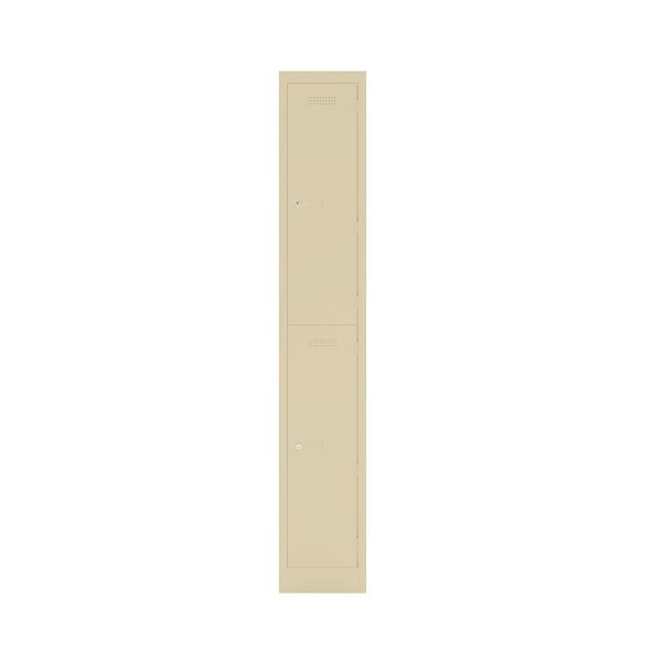Bisley Garderobenschrank Primary Locker, 1 Abteil mit 2 Fächern übereinander, 606 creme, PL3050S2606