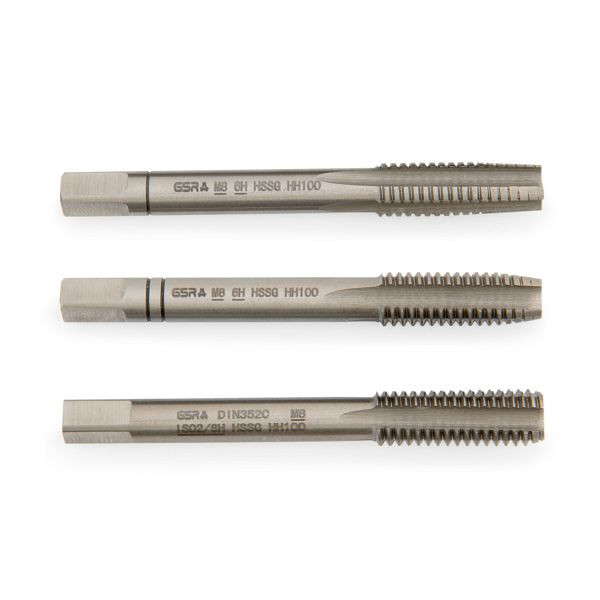 GSR Handgewindebohrer-Satz metrisches Gewinde DIN 2184-2 (DIN 352) rechts HSS-G M 9, 00105220